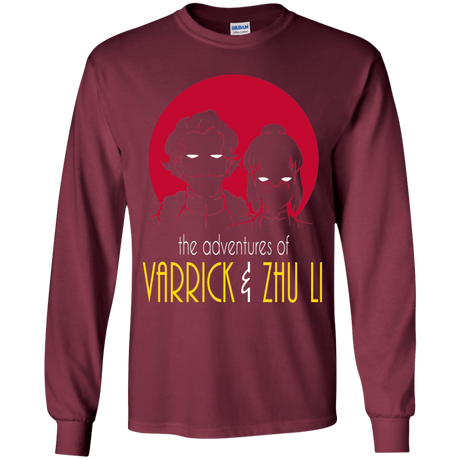 T-Shirts Maroon / YS Adventures of Varrick & Zhu Li Youth Long Sleeve T-Shirt