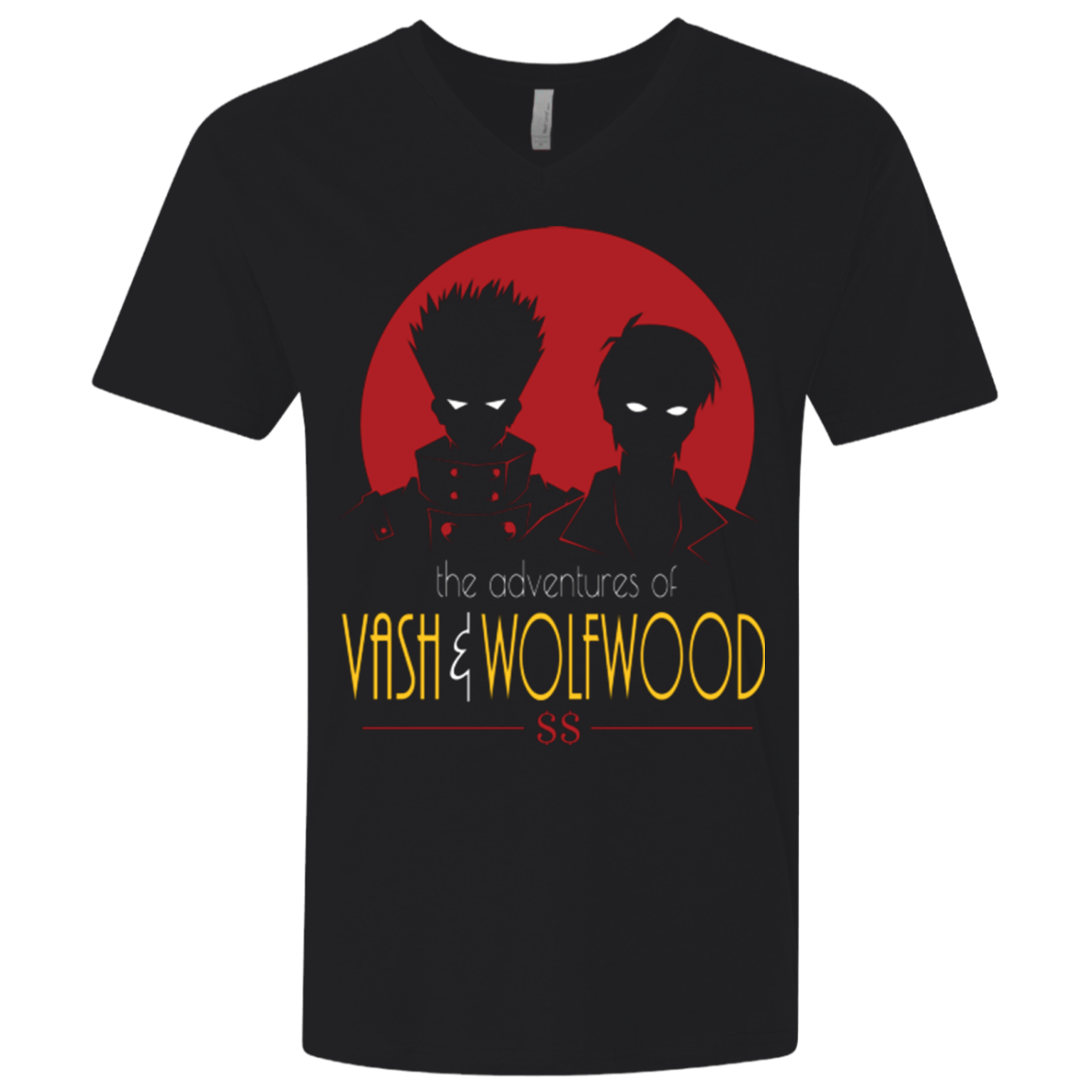 T-Shirts Black / X-Small Adventures of Vash & Wolfwood Men's Premium V-Neck