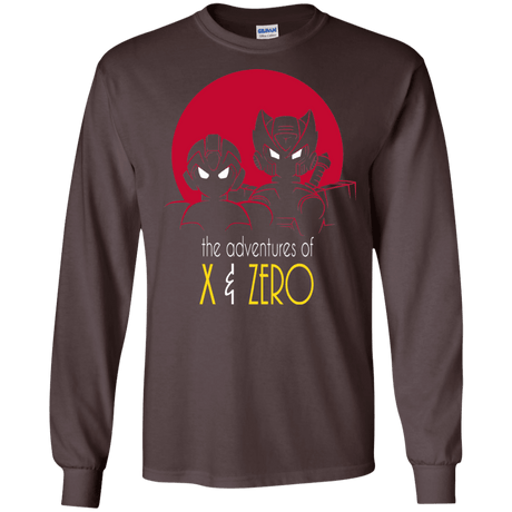 T-Shirts Dark Chocolate / S Adventures of X & Zero Men's Long Sleeve T-Shirt