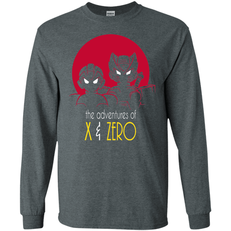 T-Shirts Dark Heather / S Adventures of X & Zero Men's Long Sleeve T-Shirt