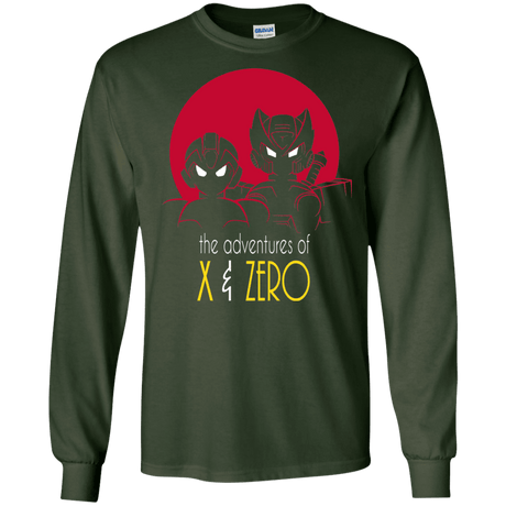 T-Shirts Forest Green / S Adventures of X & Zero Men's Long Sleeve T-Shirt