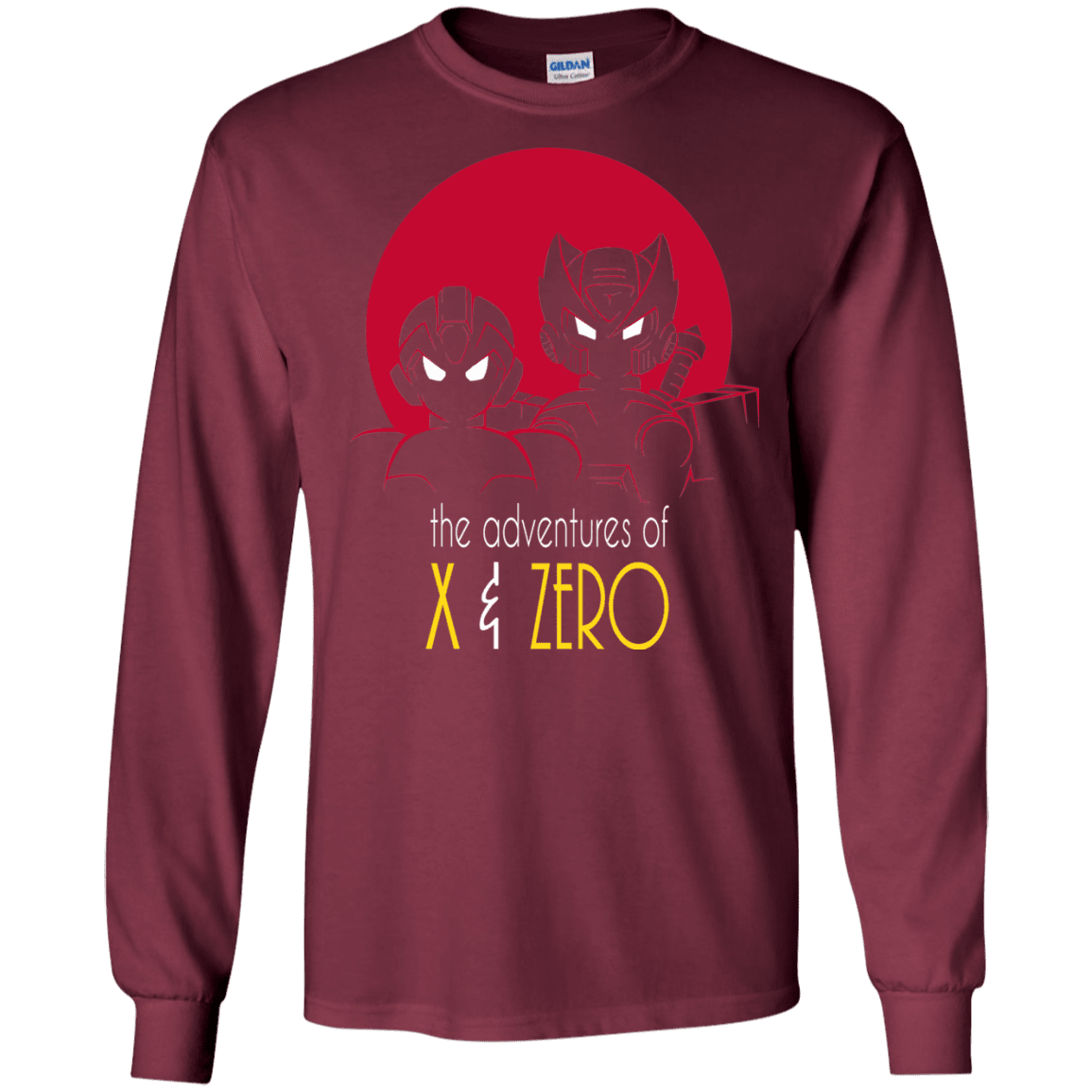 T-Shirts Maroon / S Adventures of X & Zero Men's Long Sleeve T-Shirt