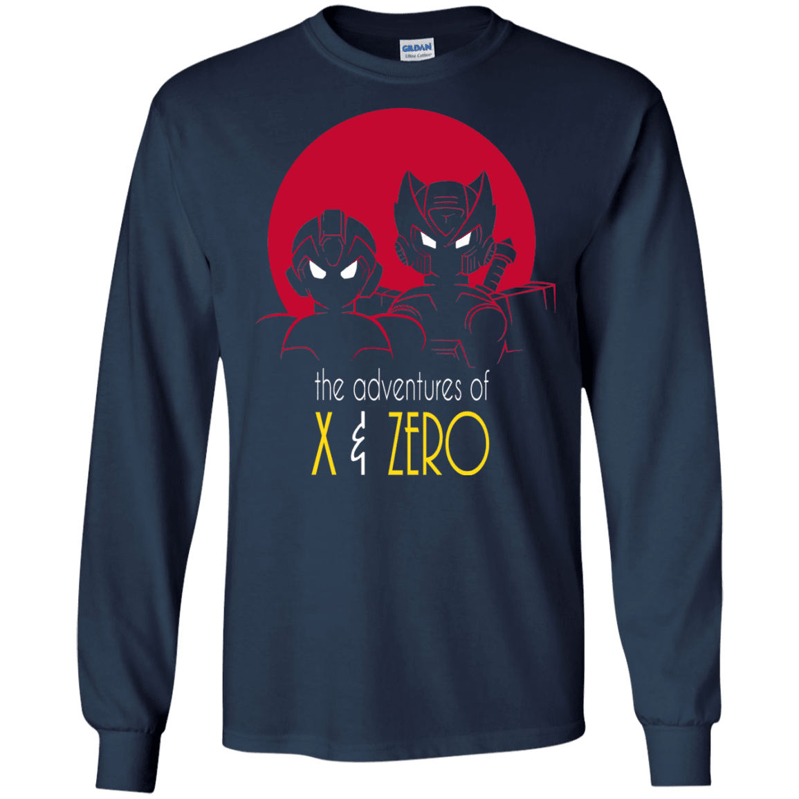 T-Shirts Navy / S Adventures of X & Zero Men's Long Sleeve T-Shirt