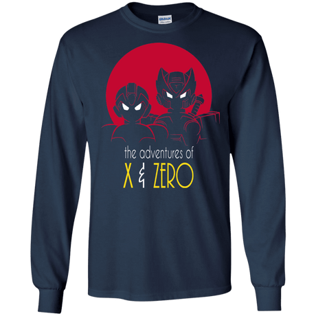 T-Shirts Navy / S Adventures of X & Zero Men's Long Sleeve T-Shirt