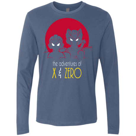 T-Shirts Indigo / S Adventures of X & Zero Men's Premium Long Sleeve