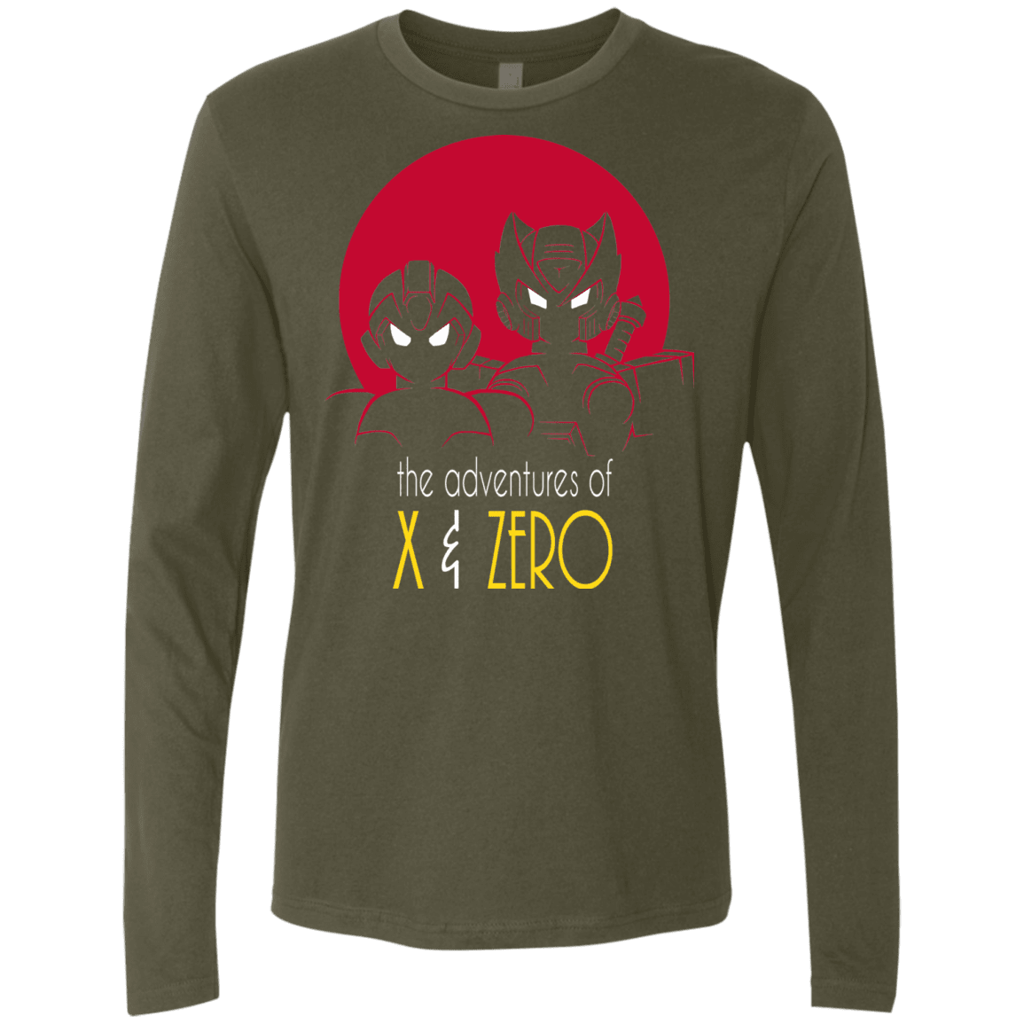 T-Shirts Military Green / S Adventures of X & Zero Men's Premium Long Sleeve