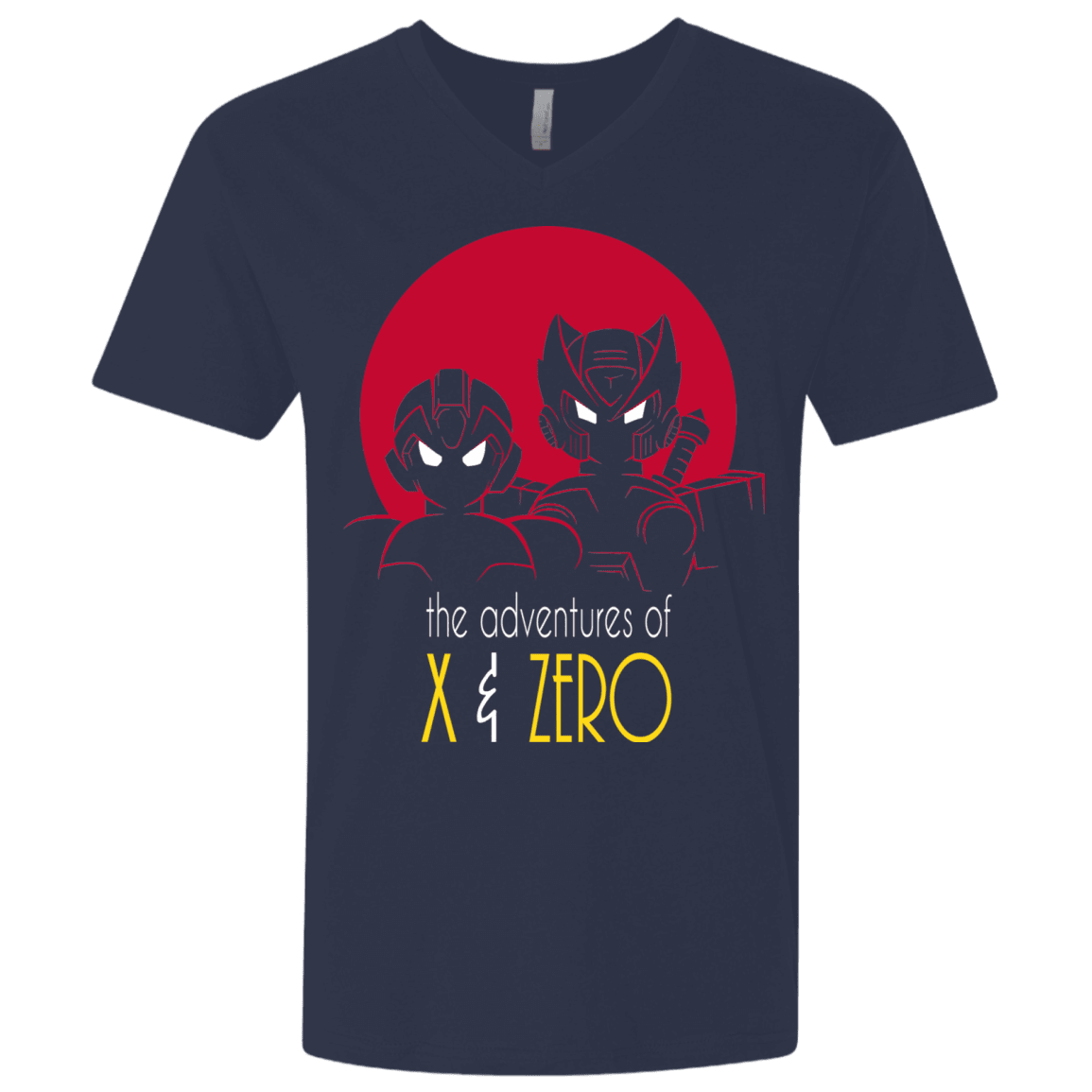 T-Shirts Midnight Navy / X-Small Adventures of X & Zero Men's Premium V-Neck