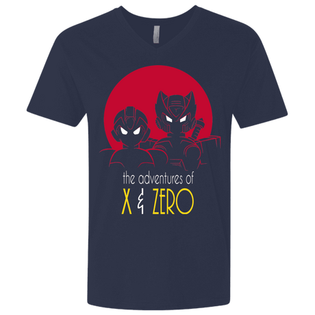 T-Shirts Midnight Navy / X-Small Adventures of X & Zero Men's Premium V-Neck