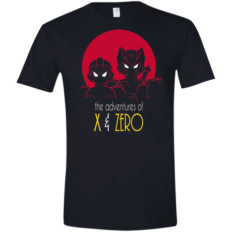 T-Shirts Black / X-Small Adventures of X & Zero Men's Semi-Fitted Softstyle