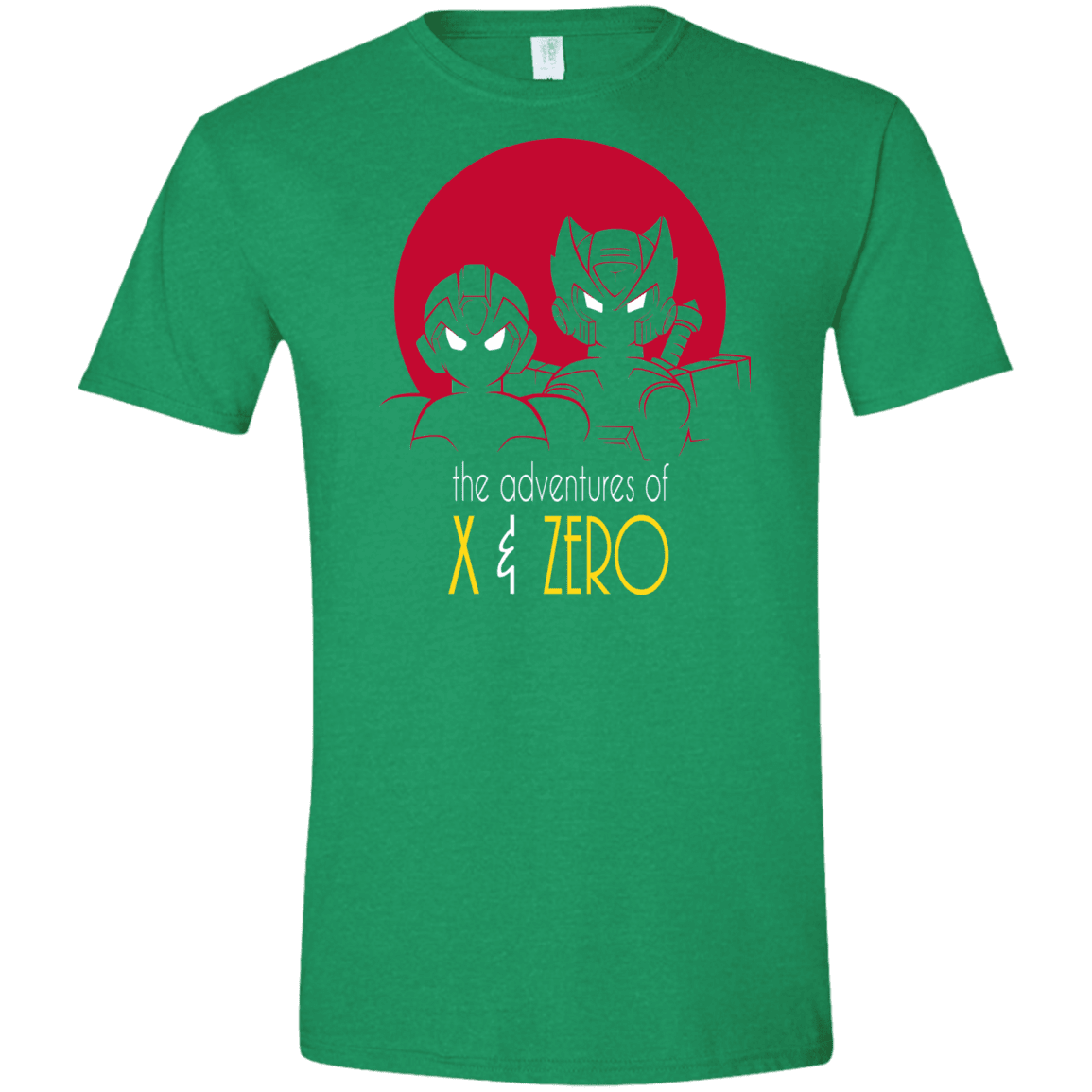 T-Shirts Heather Irish Green / S Adventures of X & Zero Men's Semi-Fitted Softstyle