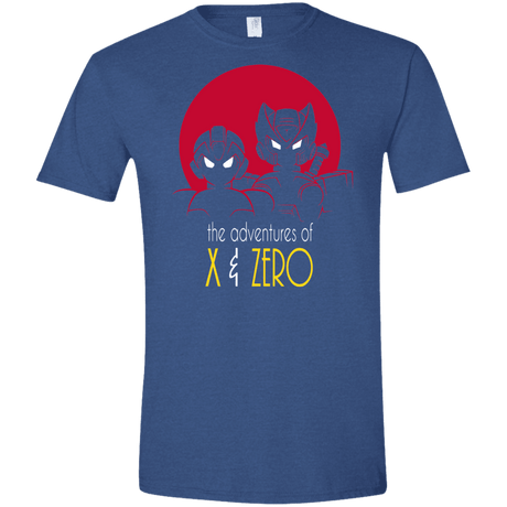 T-Shirts Heather Royal / X-Small Adventures of X & Zero Men's Semi-Fitted Softstyle