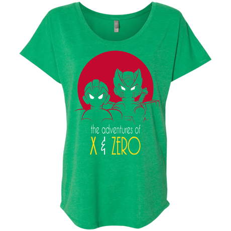 T-Shirts Envy / X-Small Adventures of X & Zero Triblend Dolman Sleeve