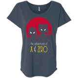 T-Shirts Indigo / X-Small Adventures of X & Zero Triblend Dolman Sleeve