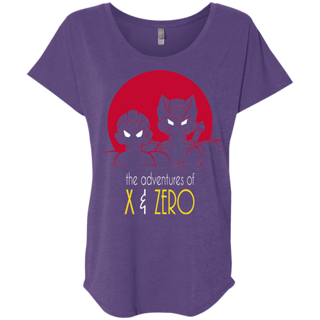 T-Shirts Purple Rush / X-Small Adventures of X & Zero Triblend Dolman Sleeve