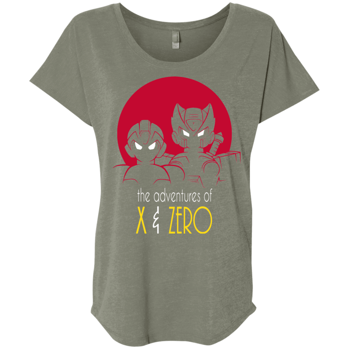 T-Shirts Venetian Grey / X-Small Adventures of X & Zero Triblend Dolman Sleeve