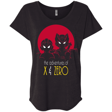 T-Shirts Vintage Black / X-Small Adventures of X & Zero Triblend Dolman Sleeve