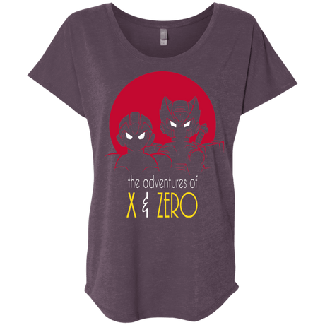 T-Shirts Vintage Purple / X-Small Adventures of X & Zero Triblend Dolman Sleeve
