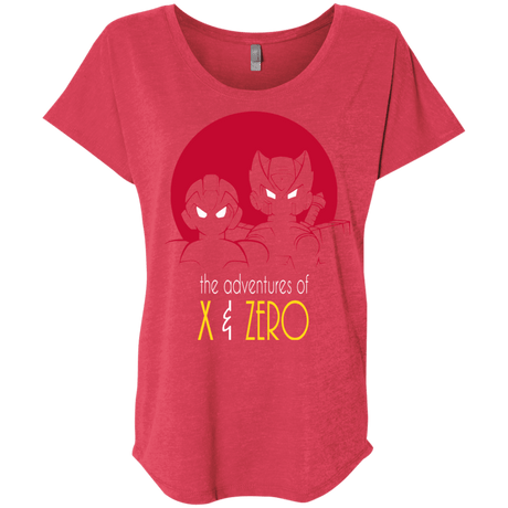 T-Shirts Vintage Red / X-Small Adventures of X & Zero Triblend Dolman Sleeve