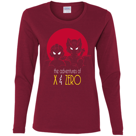 T-Shirts Cardinal / S Adventures of X & Zero Women's Long Sleeve T-Shirt