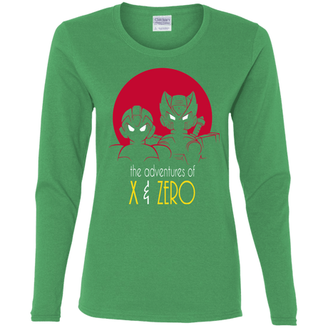 T-Shirts Irish Green / S Adventures of X & Zero Women's Long Sleeve T-Shirt