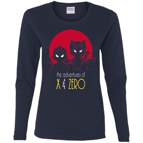 T-Shirts Navy / S Adventures of X & Zero Women's Long Sleeve T-Shirt