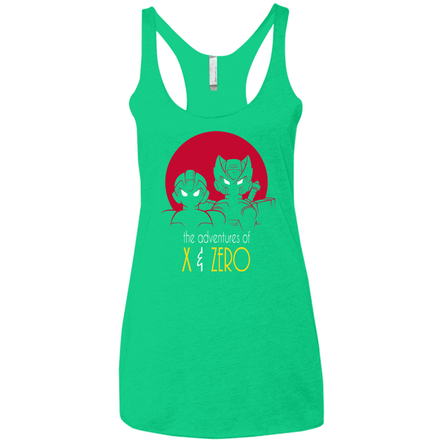 T-Shirts Envy / X-Small Adventures of X & Zero Women's Triblend Racerback Tank