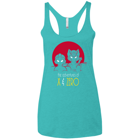 T-Shirts Tahiti Blue / X-Small Adventures of X & Zero Women's Triblend Racerback Tank