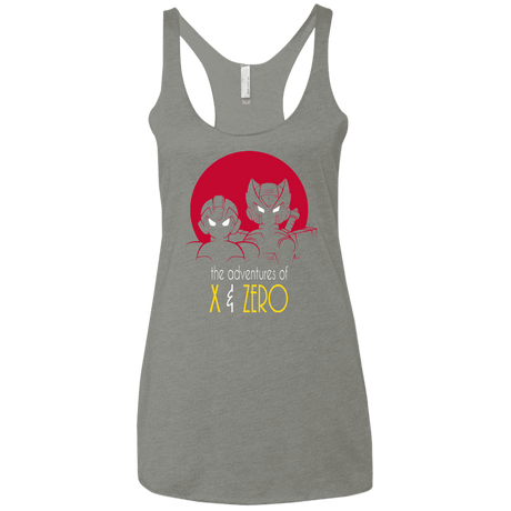 T-Shirts Venetian Grey / X-Small Adventures of X & Zero Women's Triblend Racerback Tank