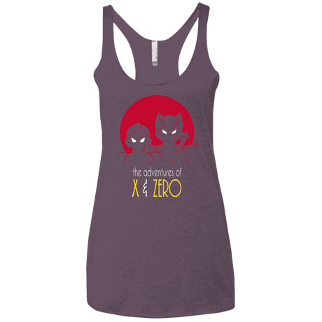 T-Shirts Vintage Purple / X-Small Adventures of X & Zero Women's Triblend Racerback Tank