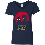 T-Shirts Navy / S Adventures of X & Zero Women's V-Neck T-Shirt