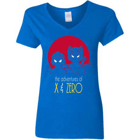 T-Shirts Royal / S Adventures of X & Zero Women's V-Neck T-Shirt