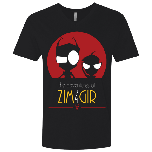 T-Shirts Black / X-Small ADVENTURES OF ZIM & GIR Men's Premium V-Neck