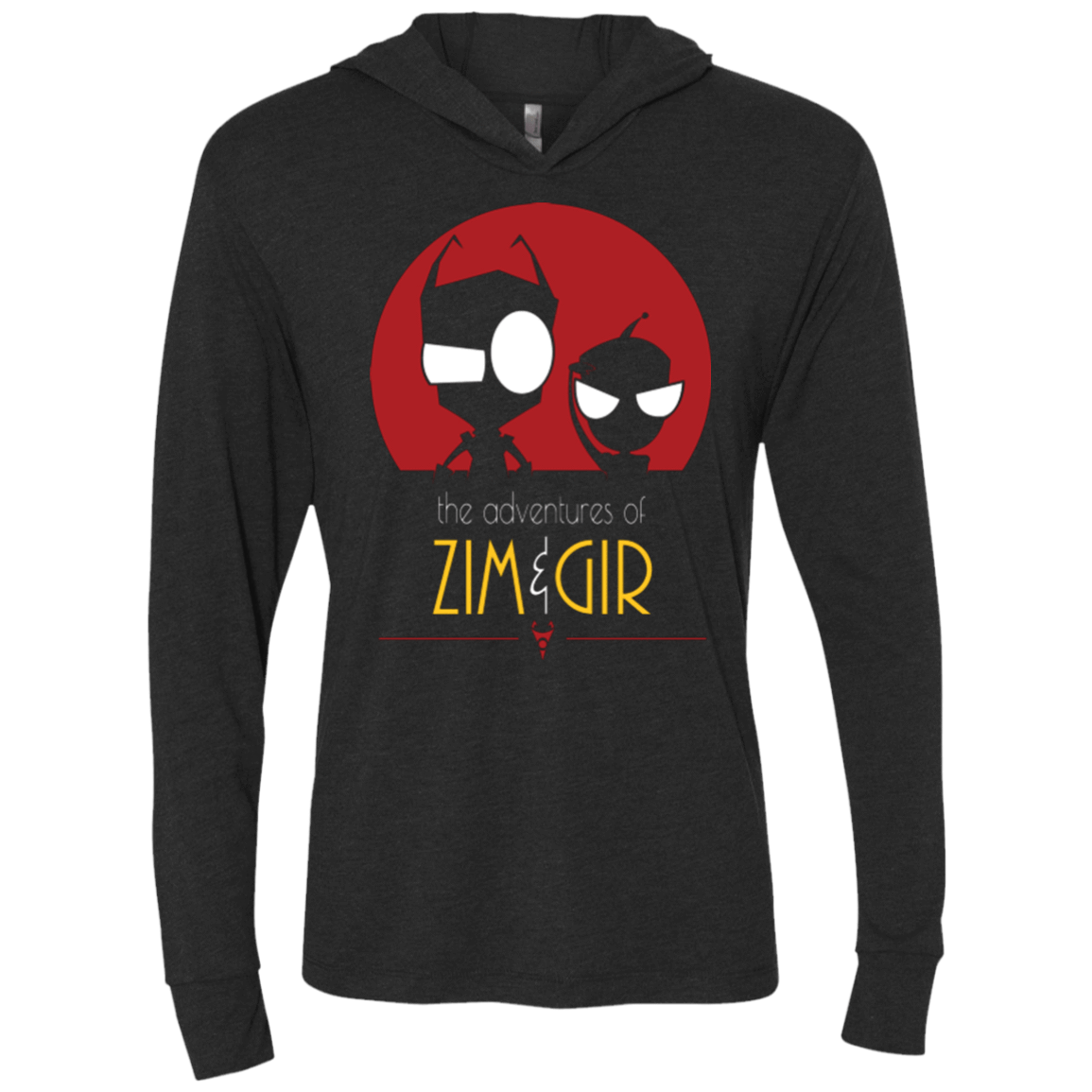 T-Shirts Vintage Black / X-Small ADVENTURES OF ZIM & GIR Triblend Long Sleeve Hoodie Tee