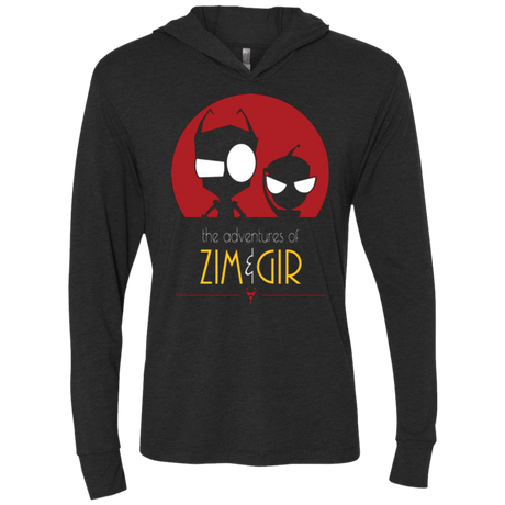 T-Shirts Vintage Black / X-Small ADVENTURES OF ZIM & GIR Triblend Long Sleeve Hoodie Tee