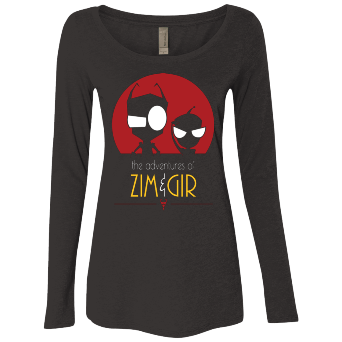 T-Shirts Vintage Black / Small ADVENTURES OF ZIM & GIR Women's Triblend Long Sleeve Shirt