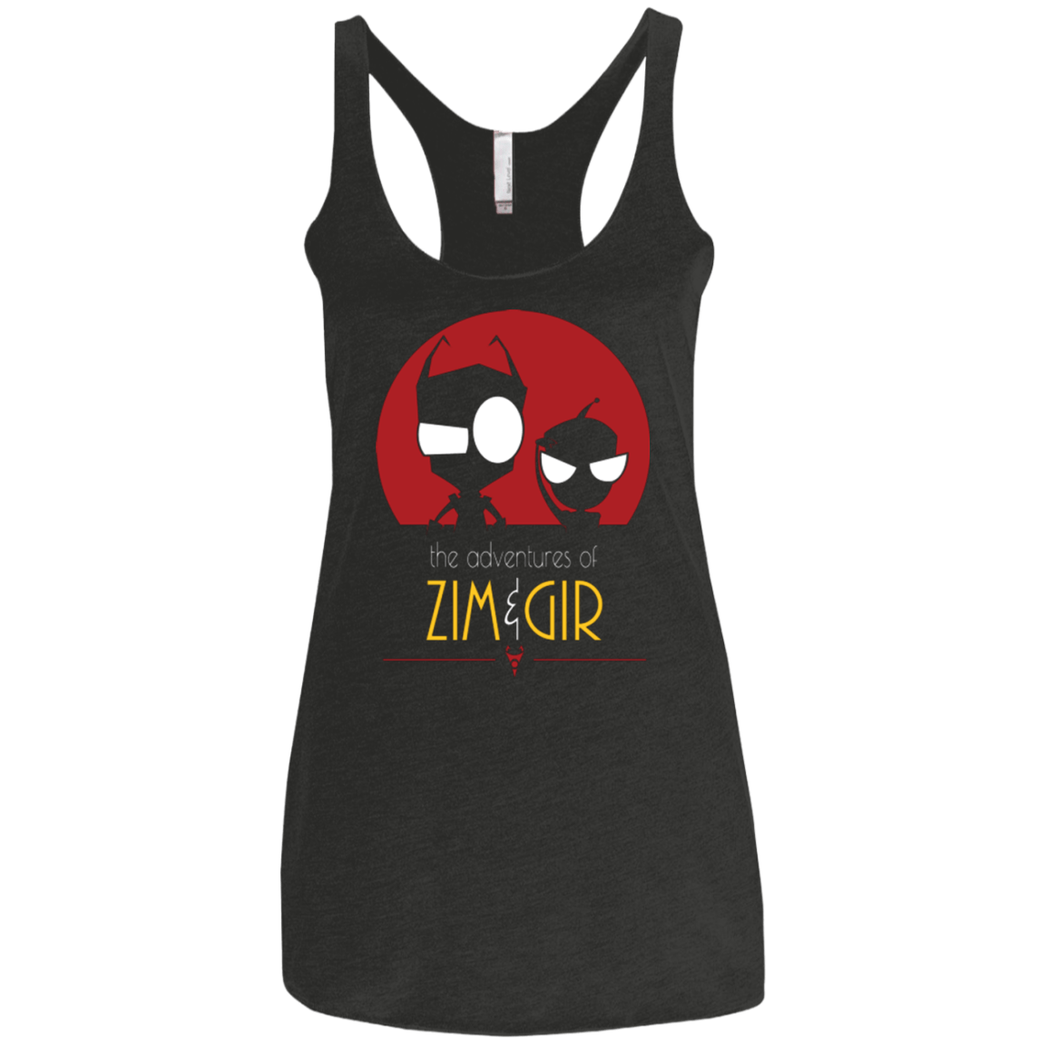 T-Shirts Vintage Black / X-Small ADVENTURES OF ZIM & GIR Women's Triblend Racerback Tank