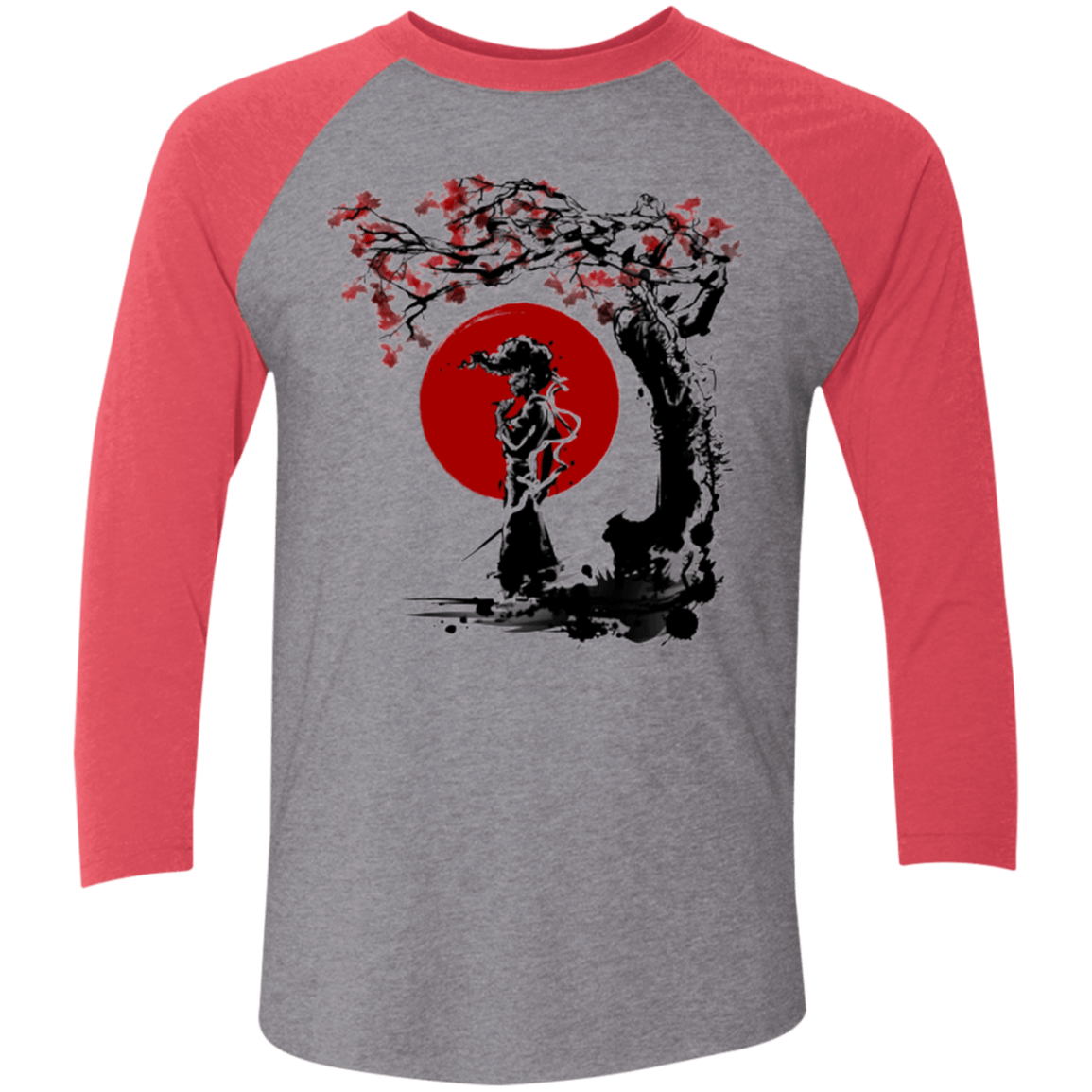 T-Shirts Premium Heather/ Vintage Red / X-Small Afro under the sun Men's Triblend 3/4 Sleeve