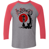 T-Shirts Premium Heather/ Vintage Red / X-Small Afro under the sun Men's Triblend 3/4 Sleeve