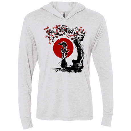 T-Shirts Heather White / X-Small Afro under the sun Triblend Long Sleeve Hoodie Tee