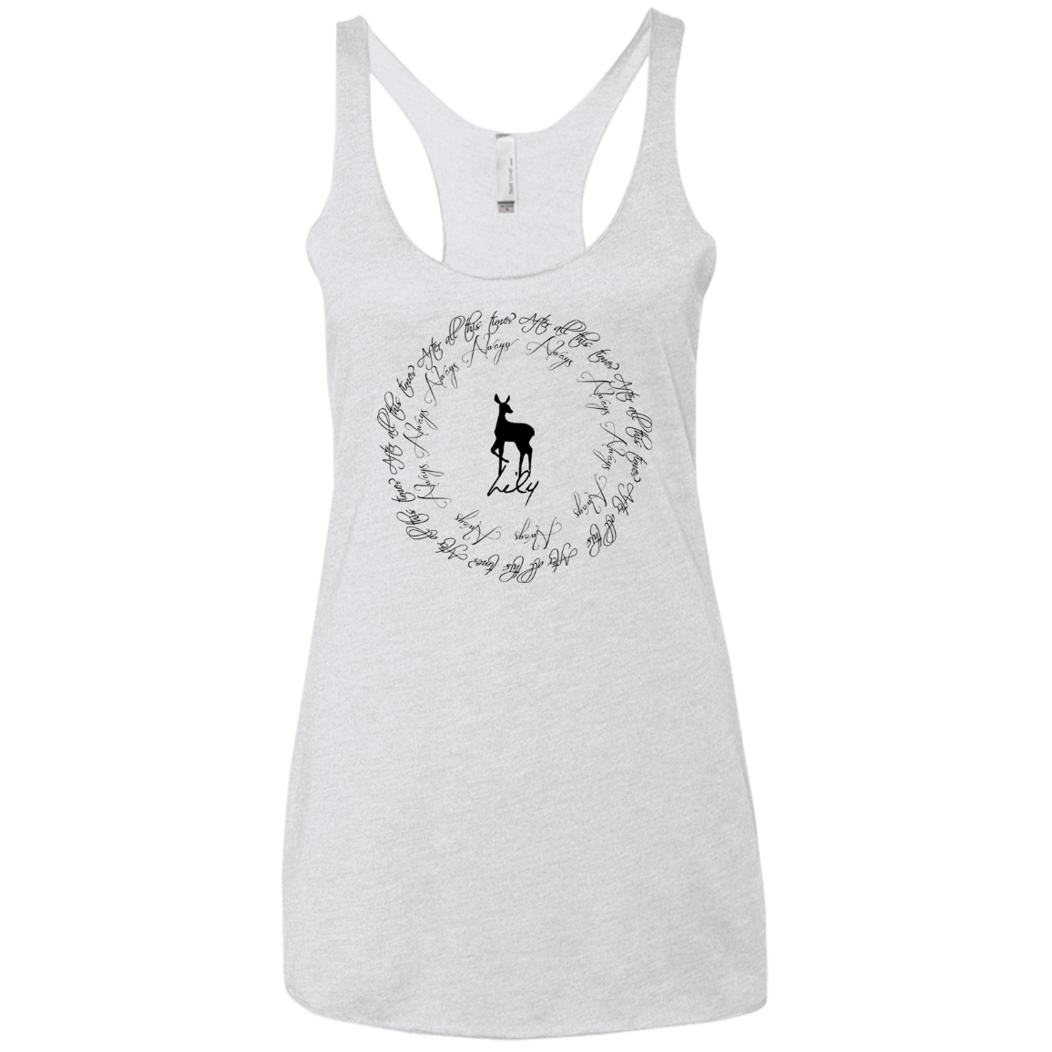 T-Shirts Heather White / X-Small After All This Time- Lily Women's Triblend Racerback Tank