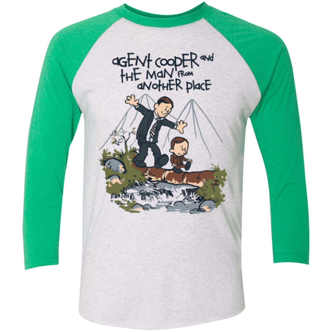 T-Shirts Heather White/Envy / X-Small Agent Cooper and Men's Triblend 3/4 Sleeve