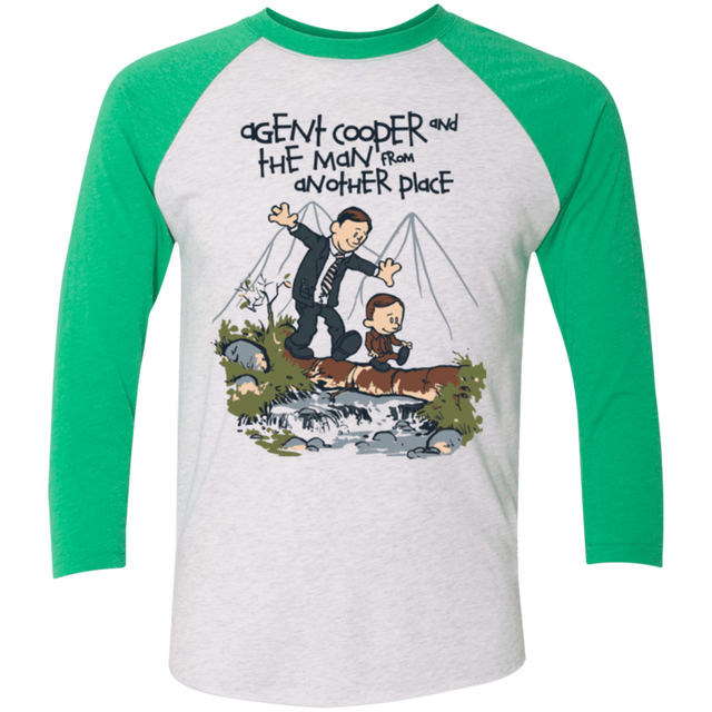 T-Shirts Heather White/Envy / X-Small Agent Cooper and Men's Triblend 3/4 Sleeve