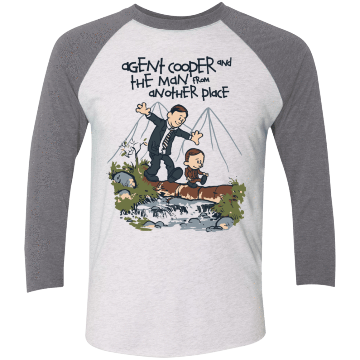 T-Shirts Heather White/Premium Heather / X-Small Agent Cooper and Men's Triblend 3/4 Sleeve