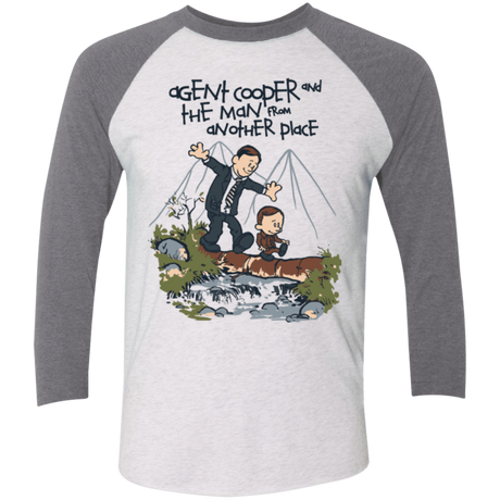 T-Shirts Heather White/Premium Heather / X-Small Agent Cooper and Men's Triblend 3/4 Sleeve