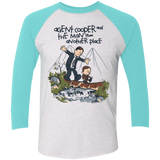 T-Shirts Heather White/Tahiti Blue / X-Small Agent Cooper and Men's Triblend 3/4 Sleeve