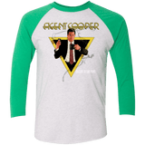 T-Shirts Heather White/Envy / X-Small Agent Cooper Men's Triblend 3/4 Sleeve