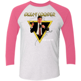 T-Shirts Heather White/Vintage Pink / X-Small Agent Cooper Men's Triblend 3/4 Sleeve