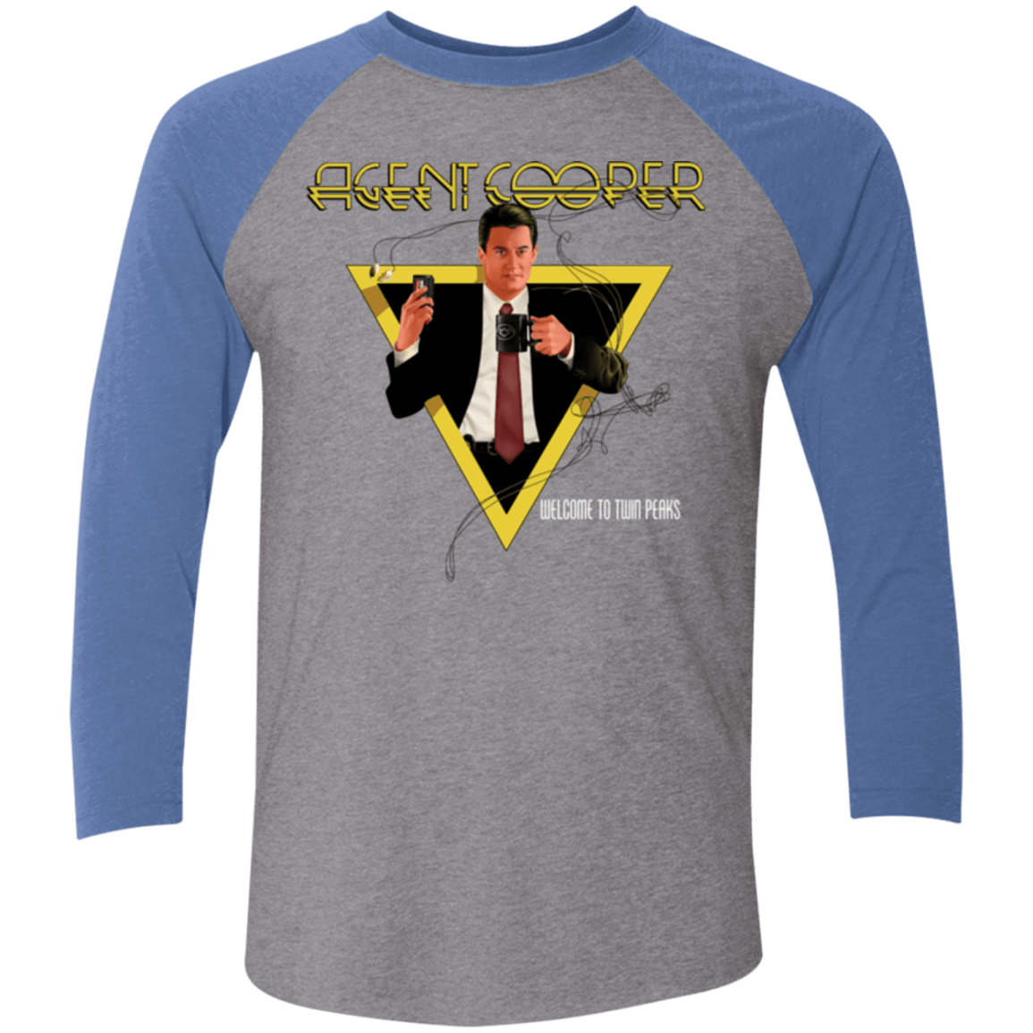 T-Shirts Premium Heather/ Vintage Royal / X-Small Agent Cooper Men's Triblend 3/4 Sleeve