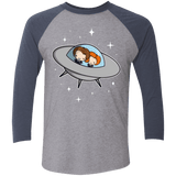 T-Shirts Premium Heather/ Vintage Navy / X-Small Agents in Space Men's Triblend 3/4 Sleeve