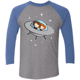 T-Shirts Premium Heather/ Vintage Royal / X-Small Agents in Space Men's Triblend 3/4 Sleeve